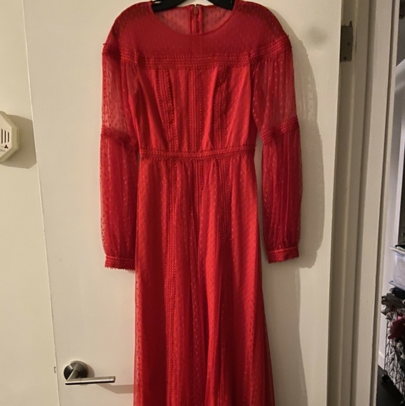 NWT BCBG MAXAZRIA Dotted Lace Blouson Gown Dress - Picture 3 of 4